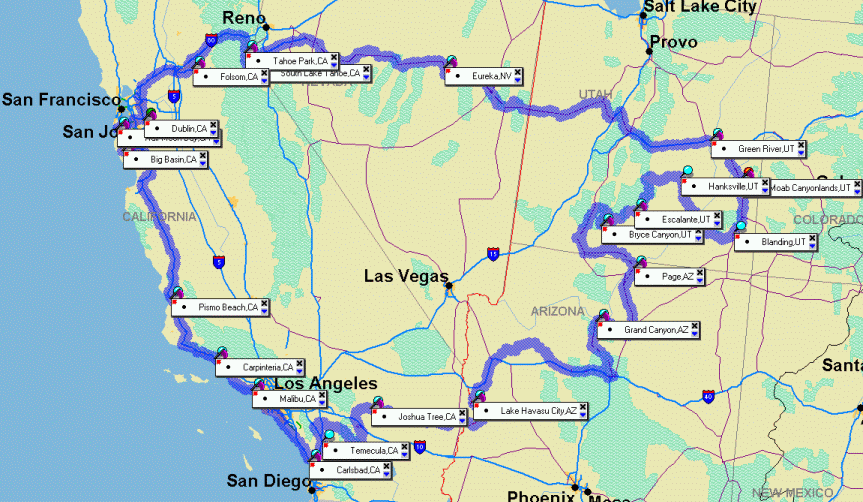 click on the flags on the map